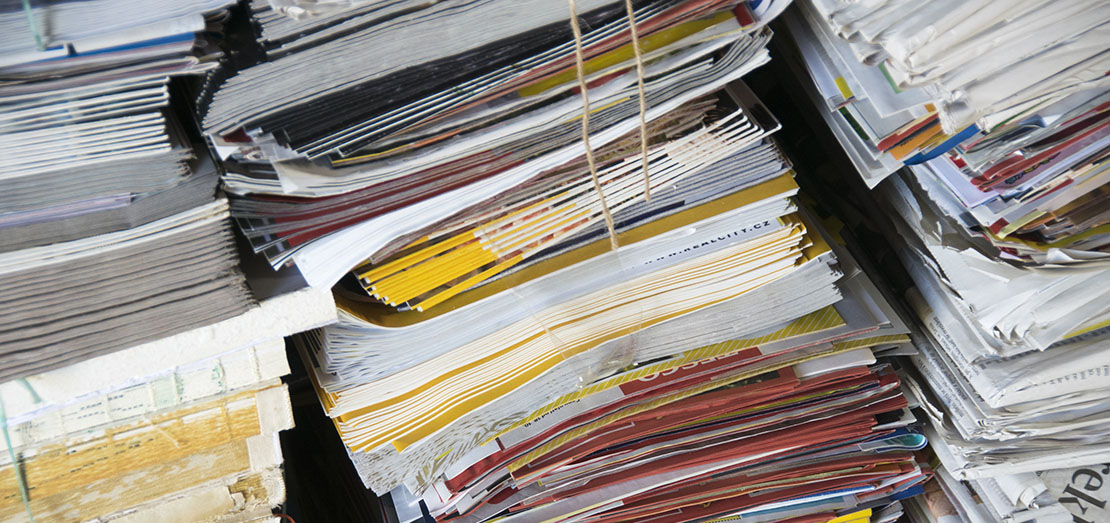 Piles of documents and files