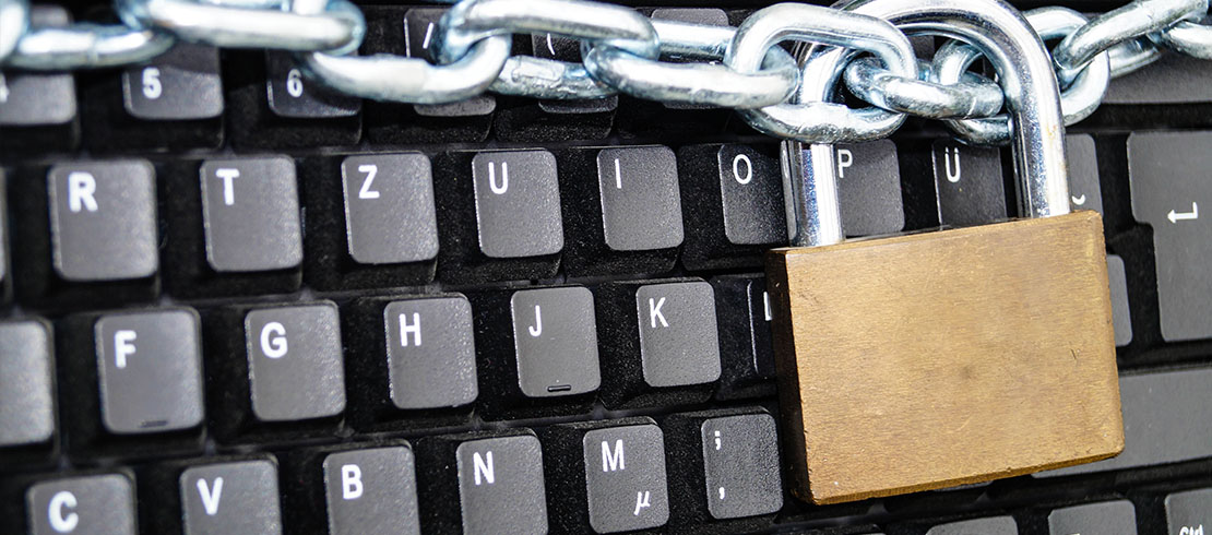 Keyboard with padlock on top