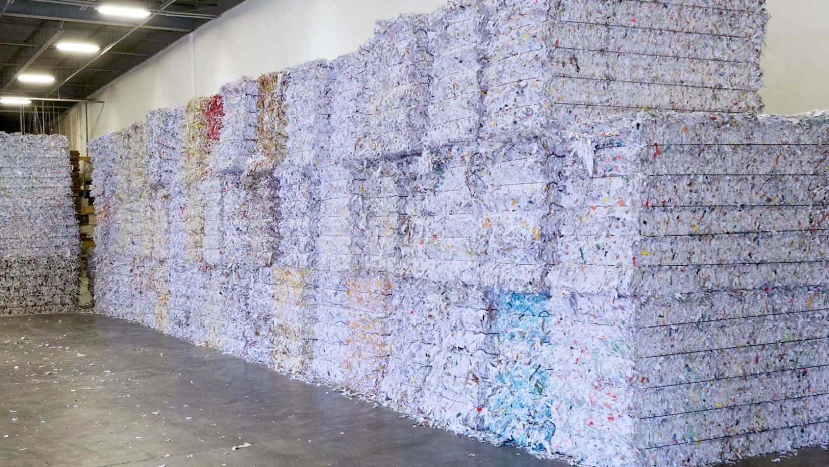 Paper piles for recycling