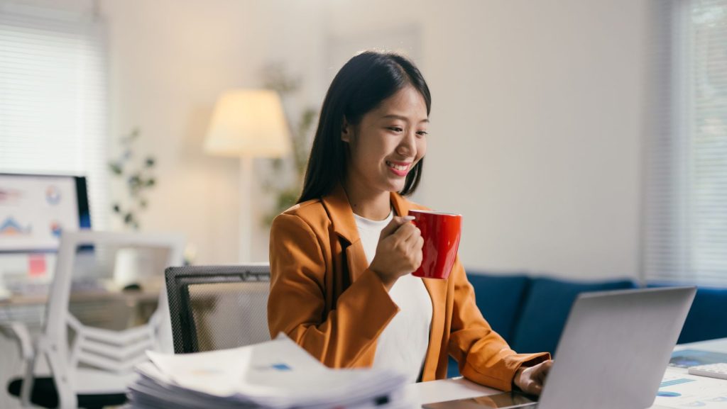 A business woman running her small business